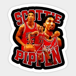 Scottie Pippen Basketball Legend Signature Vintage Retro 80s 90s Bootleg Rap Style Sticker